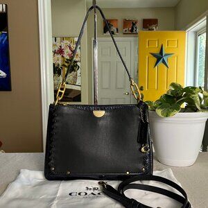 Coach Blue And BLACK Crossbody Bag with Brass Accents Rare